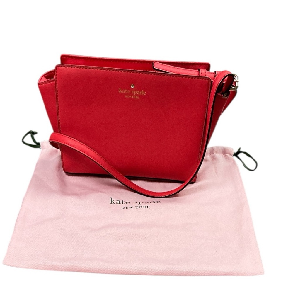 Kate Spade - EC -  Red Leather Crossbody Bag with Gold Hardware & Dust Bag